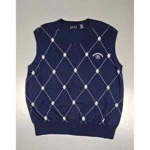 Georgetown‎ University Sweater Vest Mens Large Blue V-Neck Vesi Sportswear Golf